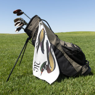 Beautiful Wood Duck Swimming Golf Towel