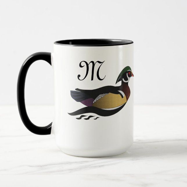 Beautiful Wood Duck Swimming Mug (Left)