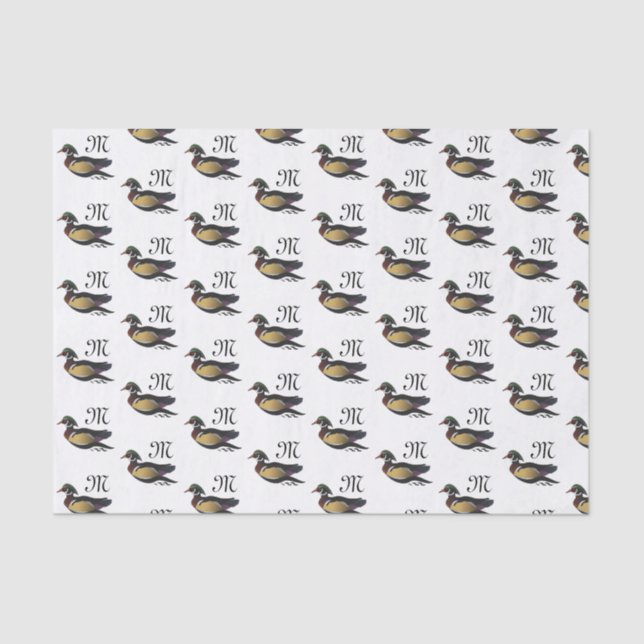 Beautiful Wood Duck Swimming Tissue Paper (Front)