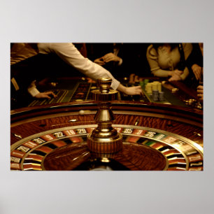 Beautiful Wooden Roulette Wheel Poster