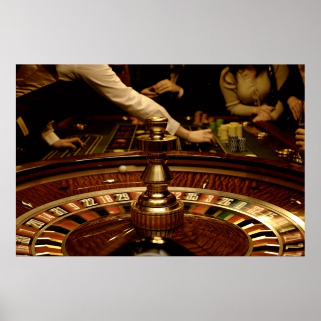 Beautiful Wooden Roulette Wheel Poster (Front)