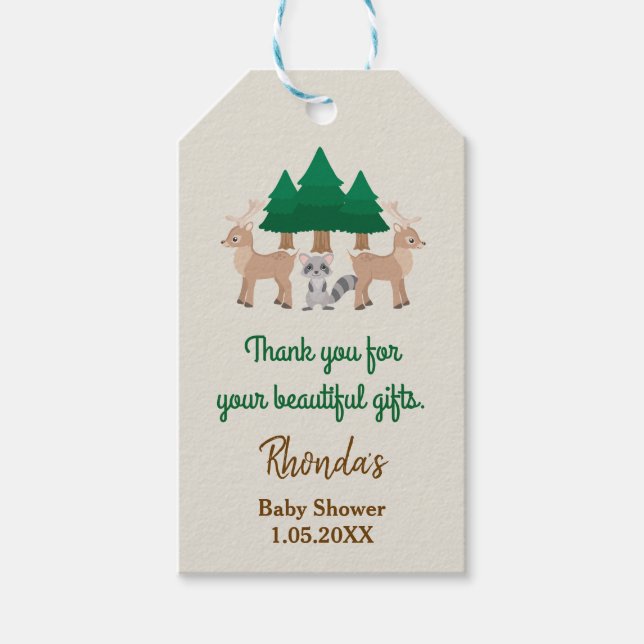 Beautiful Woodland Animals Gift Tag (Front)