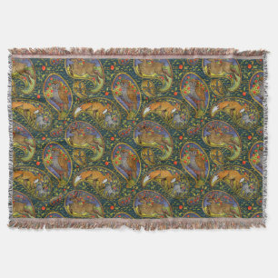 Beautiful Woodland Creatures Painting Throw Blanket