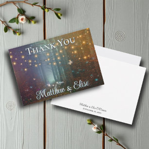 Beautiful Woodland Magic Fantasy Wedding Thank You Card