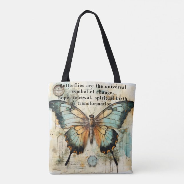 Beautiful Words about Butterflies Tote Bag (Back)