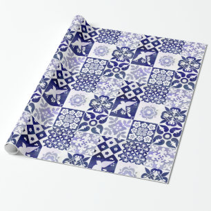 Beautiful wrapping paper with Azulejos pattern