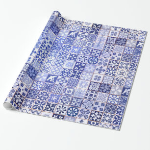 Beautiful wrapping paper with Azulejos pattern