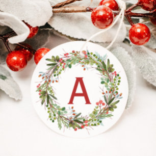 Beautiful Wreath Winter Christmas  Favour Tags