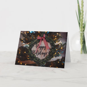BEAUTIFUL WREATH WITH HAPPY HOLIDAY MESSAGE