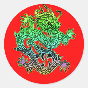 Beautiful Year of the Dragon Gifts Classic Round Sticker