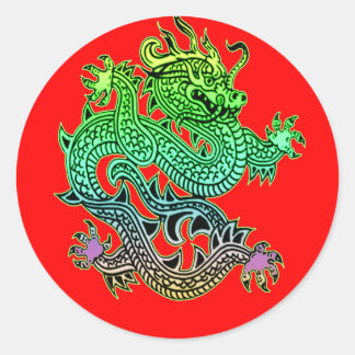 Beautiful Year of the Dragon Gifts Classic Round Sticker