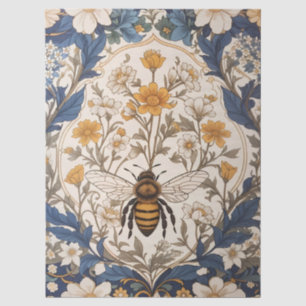 Beautiful Yellow and Blue Floral Vintage Bee Tissue Paper