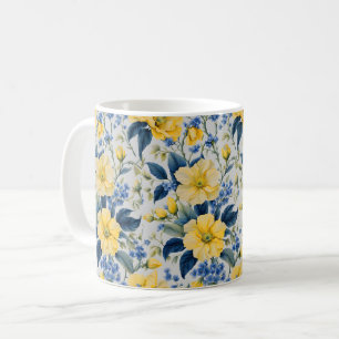 Beautiful Yellow and Blue Flowers Mug