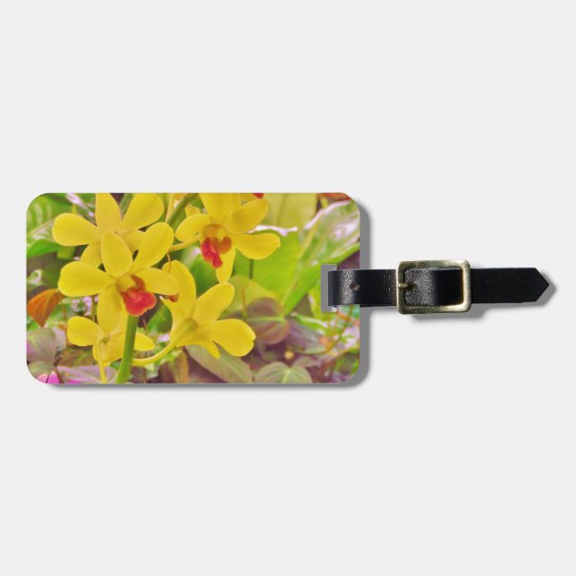 Beautiful Yellow autumn orchids Luggage Tag (Front Horizontal)