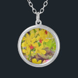 Beautiful Yellow autumn orchids Silver Plated Necklace<br><div class="desc">Beautiful Yellow orchids lovely yellow orchid Blossom Flowers. Photo by Sandy Closs  Great for all seasons spring summer winter and fall. tropical, modern,  fall, flower,  flowers,  floral, spring,  orchid,  garden,  wedding,  weddings, </div>