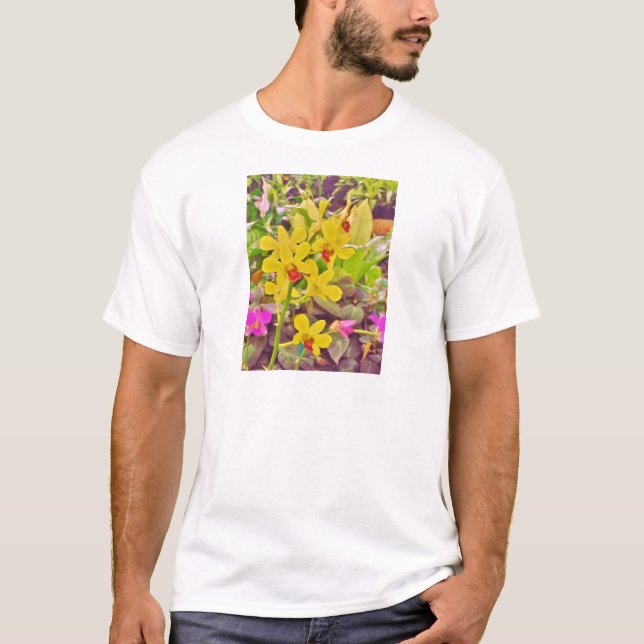 Beautiful Yellow autumn orchids T-Shirt (Front)
