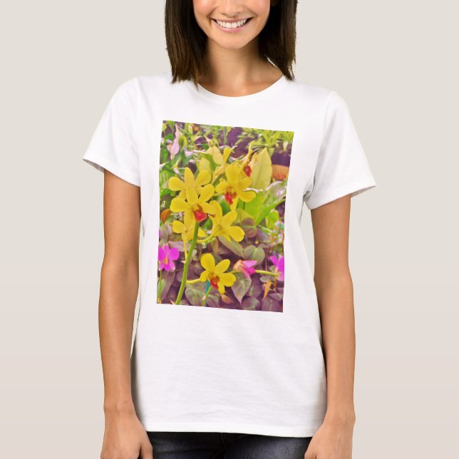 Beautiful Yellow autumn orchids T-Shirt (Front)