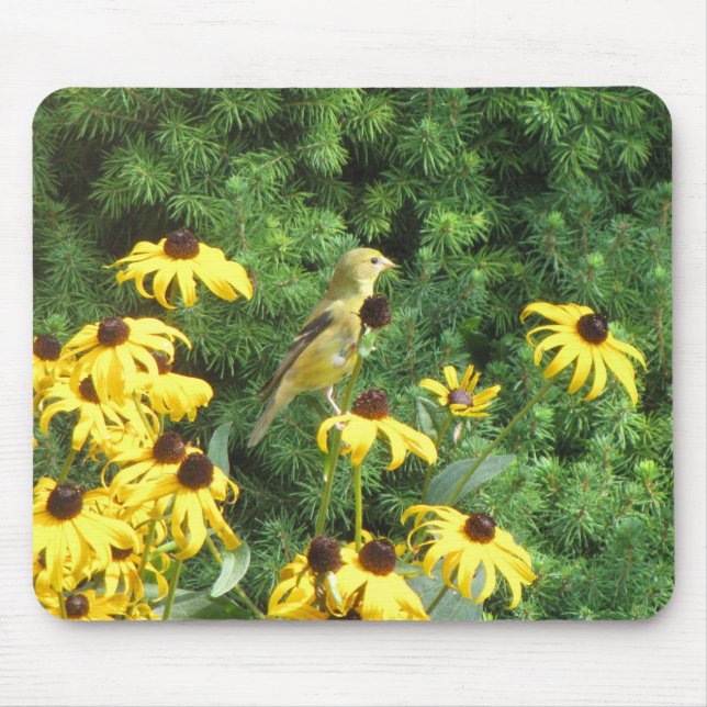 Beautiful Yellow Bird Mouse Pad (Front)
