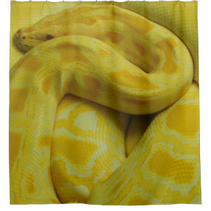 Beautiful Yellow Burmese Python Shower Curtain