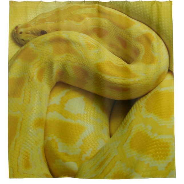 Beautiful Yellow Burmese Python Shower Curtain (Front)