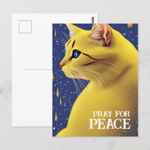 Beautiful Yellow Cat with Blue Eyes - ukraine Postcard