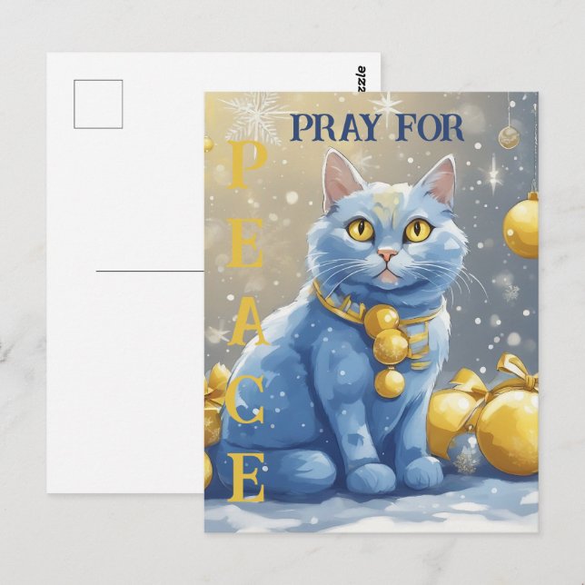 Beautiful Yellow Cat with Blue Eyes - ukraine Postcard (Front/Back)
