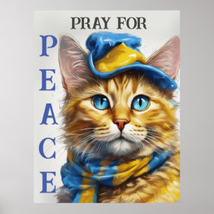 Beautiful Yellow Cat with Blue Eyes - ukraine Poster