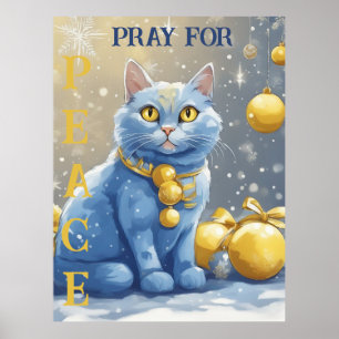 Beautiful Yellow Cat with Blue Eyes - ukraine Poster