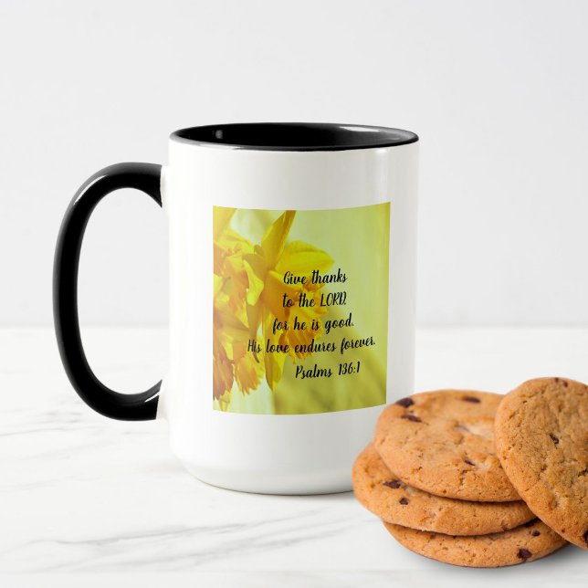 Beautiful Yellow Daffodils 15 oz Mug Scripture  (Creator Uploaded)