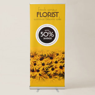 Beautiful Yellow Flowers Florist Summer Sale Retractable Banner