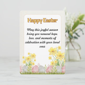 Beautiful Yellow Flowers Happy Easter Holiday Card