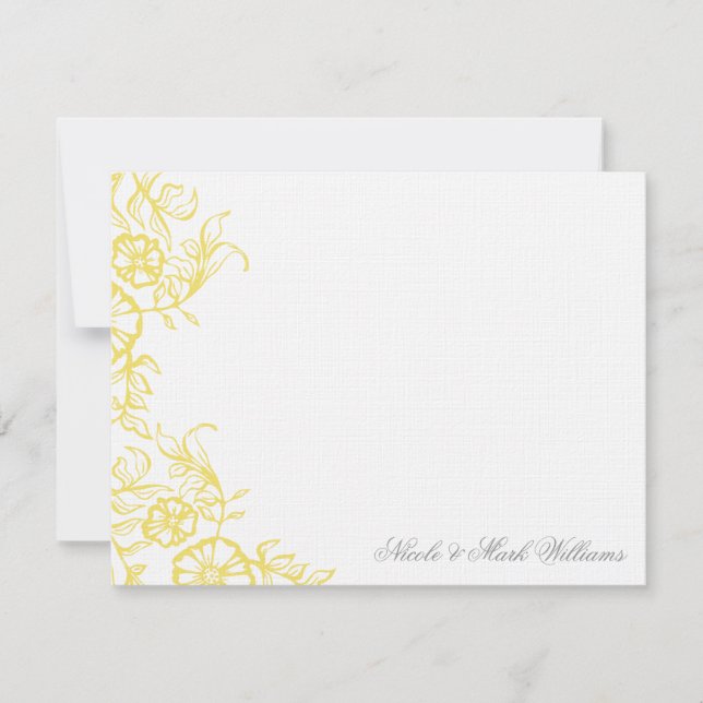 Beautiful Yellow & Grey Custom Flat Thank You (Front)