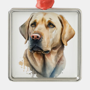 BEAUTIFUL YELLOW LABRADOR RETRIEVER DOG METAL TREE DECORATION