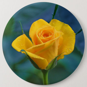 Beautiful yellow rose 6 cm round badge