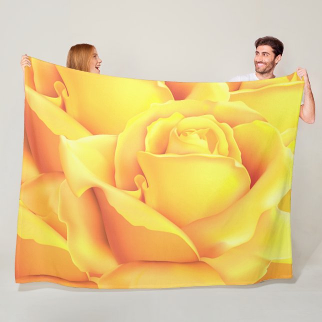 Beautiful Yellow Rose Fleece Blanket (In Situ)