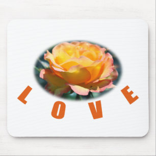 beautiful yellow rose flower photo art love gift mouse mat