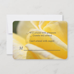 beautiful yellow rose flower RSVP cards. Card