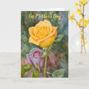Beautiful Yellow Rose Garden Art Mother's Day Card