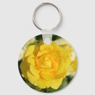 Beautiful yellow rose key ring