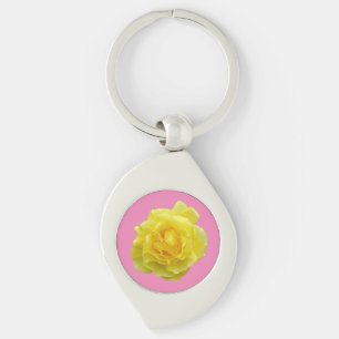 Beautiful yellow rose key ring