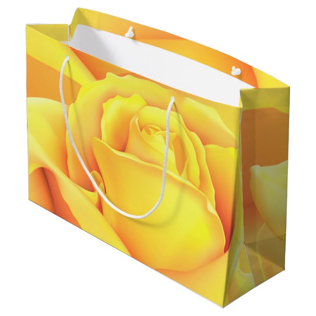 Beautiful Yellow Rose Large Gift Bag (Back Angled)