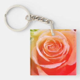 Beautiful Yellow Rose Photography Key Ring