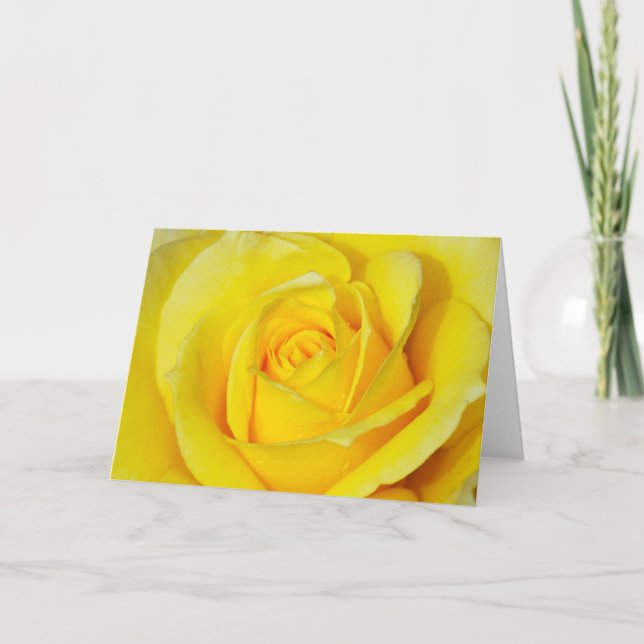 Beautiful yellow rose print greeting card (Front)