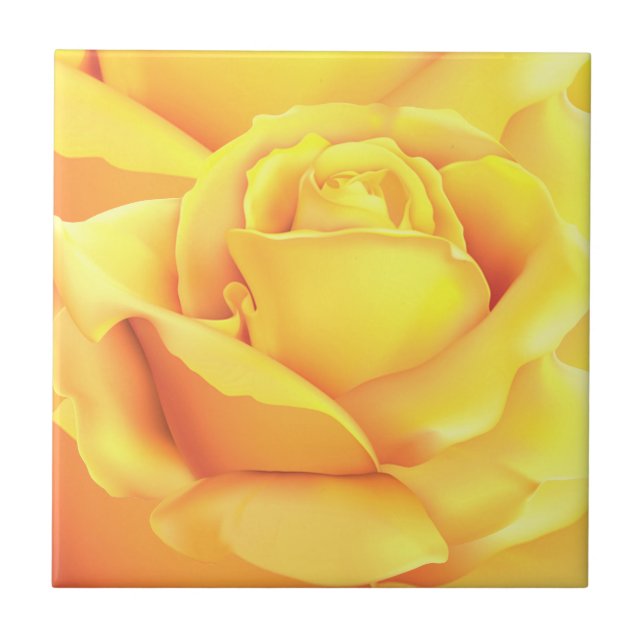 Beautiful Yellow Rose Tile (Front)