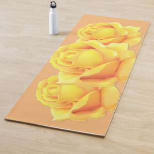 Beautiful Yellow Rose Yoga Mat