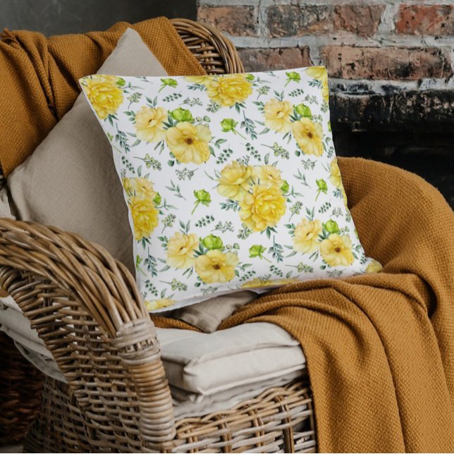 Beautiful Yellow Roses Bouquet Throw Pillow (Creator Uploaded)