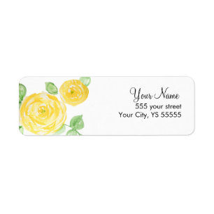Beautiful Yellow Roses Flower Watercolor Design