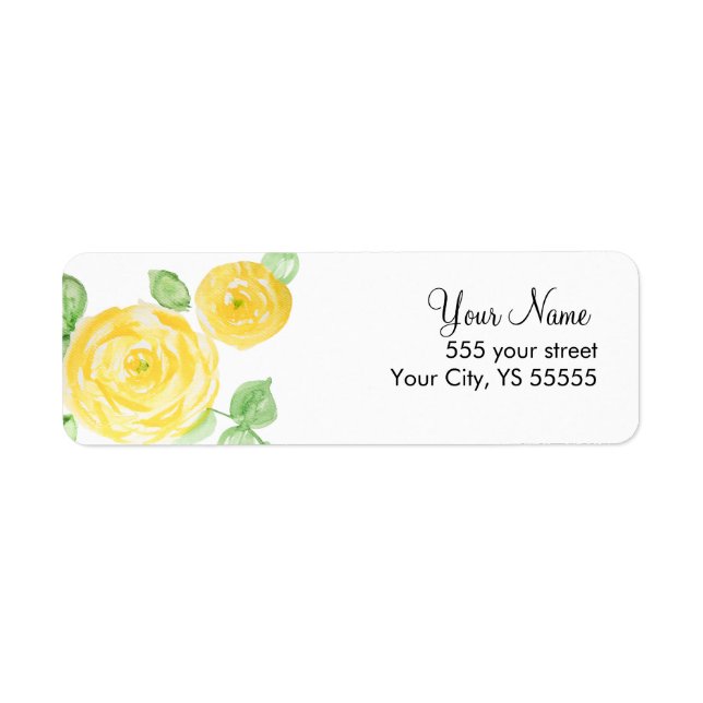 Beautiful Yellow Roses Flower Watercolor Design (Front)