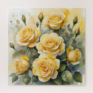 Beautiful Yellow Roses Jigsaw Puzzle