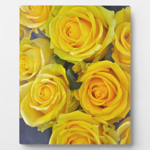 Beautiful yellow roses plaque